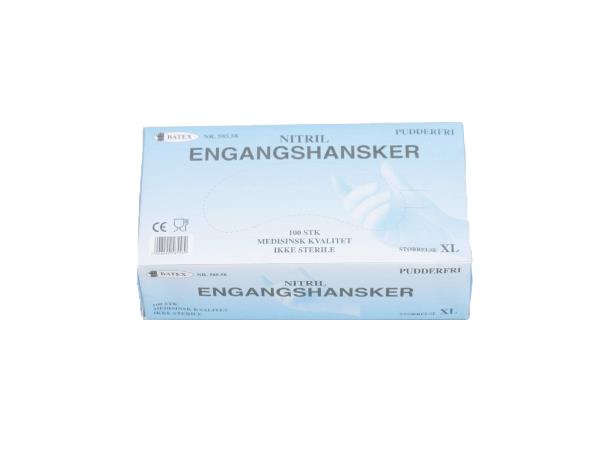 Batex Engangshanske Blå Nitril Large, 100stk