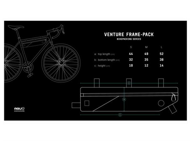AGU Venture Bikepacking Rammeveske M Grønn, 4L, 190gr, 49 x 12 x 6cm