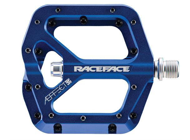 Race Face Aeffect Platform Pedaler Blå Alu, 101x100mm, CroMo, 20-pins, 375gr