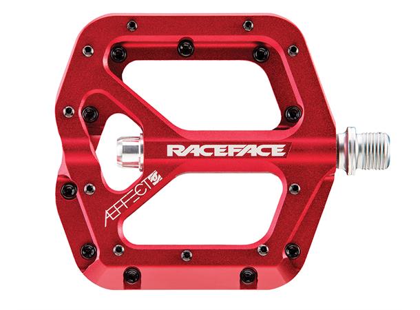 Race Face Aeffect Platform Pedaler Rød Alu, 101x100mm, CroMo, 20-pins, 375gr