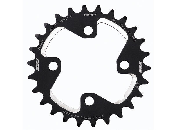 BBB MTBgear BCR-46S Krankdrev 26T 64 BCD/4-arm, 2x10-delt, Alu 