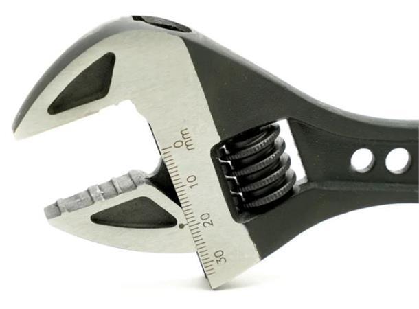 Pedro's Premium 10" Skiftenøkkel Opptil 33mm, TPR-håndtak 