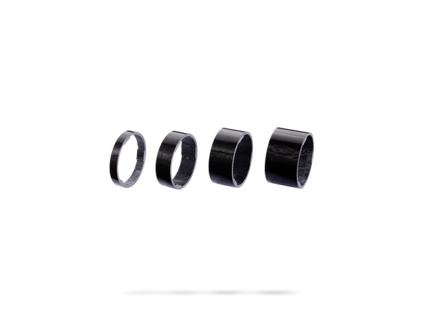 BBB UltraSpace BHP-35 Carbon Foring Sett 1 1/8" x 5,10,15,20mm sort carbon, 13 gr 