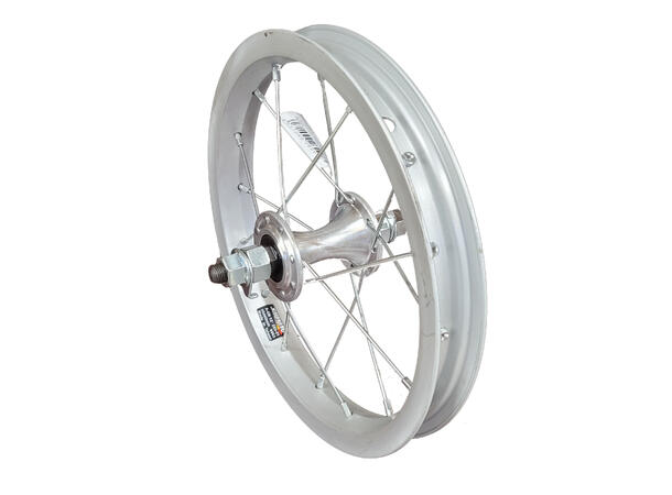 Forhjul 12"/203mm Alu Enkel bunn, 82mm, fast aksling, mutter 