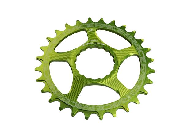 Race Face DM Krankdrev 28T Grønn Cinch, 10/12-delt, Narrow/Wide, Alu 