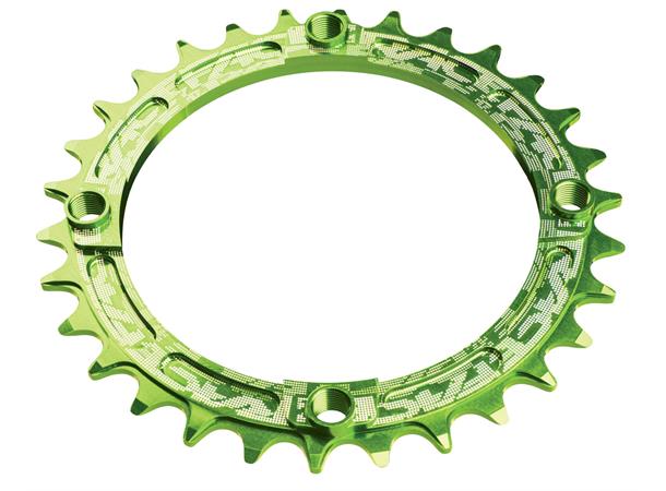 Race Face Krankdrev 38T Grønn 104 BCD/4-arm, 9/12-delt,Narrow/Wide,Alu 