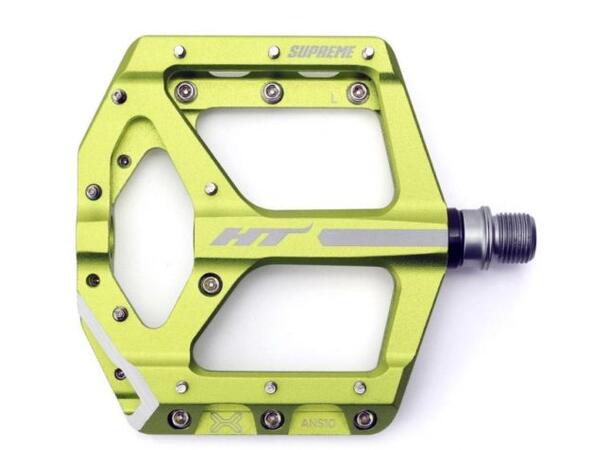 HT ANS10 Supreme Platformpedal Grønn Alu, 100x100x16.6mm,10-pins, 368gr 