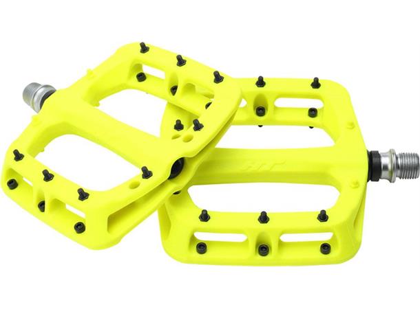 HT PA03A Platformpedal Neon Gul Nylon Composite, 107x105mm,16-pins,345gr