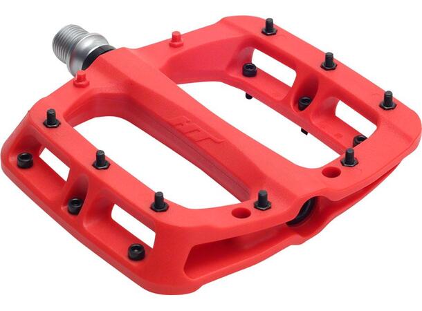 HT PA03A Platformpedal Rød Nylon Composite, 107x105mm,16-pins,345gr 