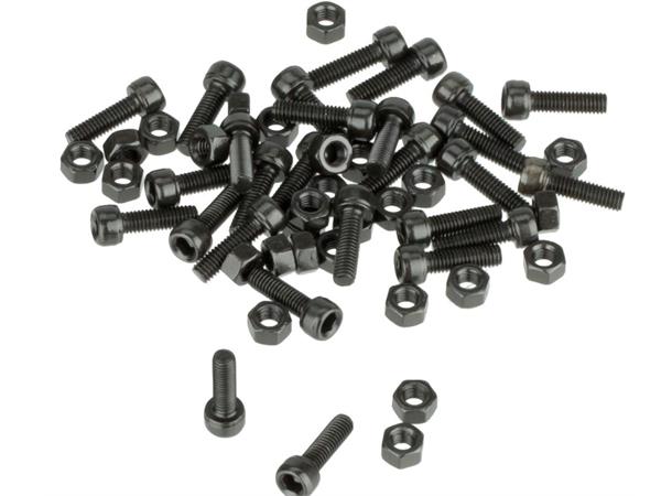 HT PA03A Pins Sort M3x10mm m/mutter, 32stk, stål, til PA03A 