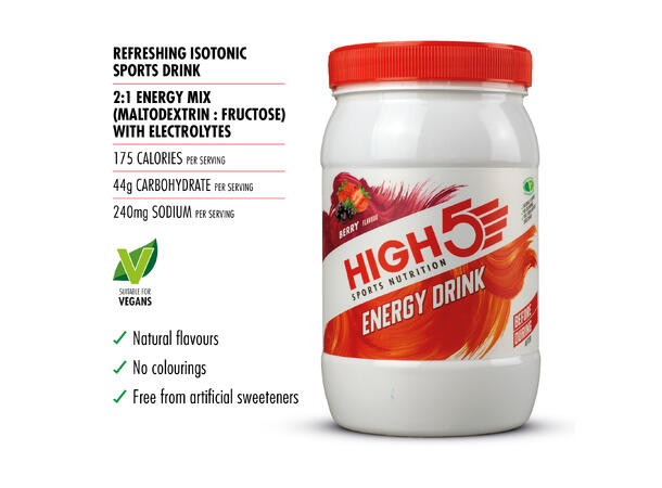 HIGH5 Energy Drink Bær 1kg, Pulver 