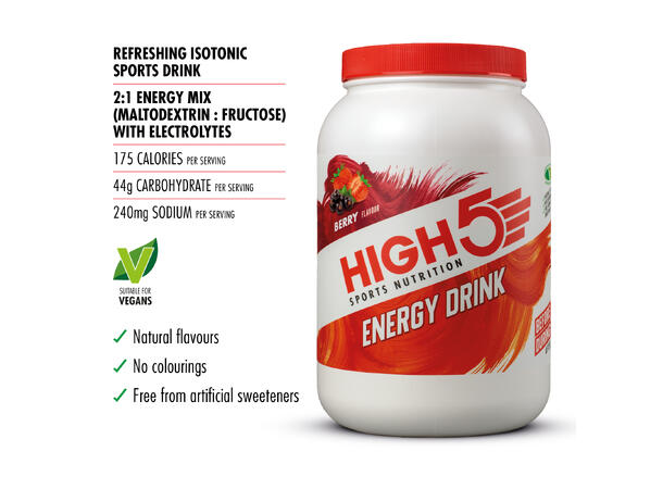 HIGH5 Energy Drink Bær 2.2kg, Pulver 