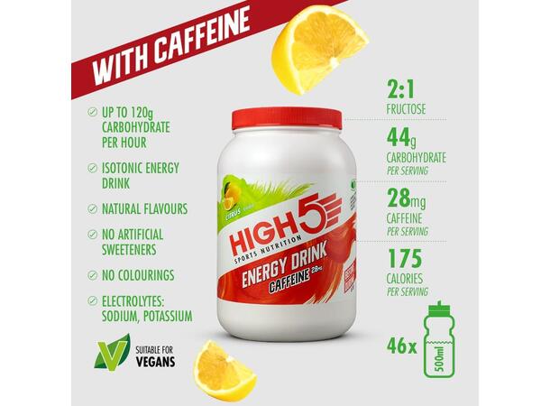 HIGH5 Energy Drink Koffein Sitrus 2.2kg, Pulver 