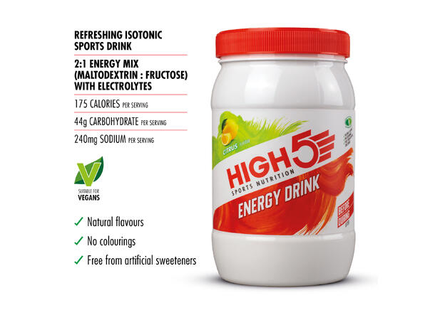 HIGH5 Energy Drink Sitrus 1kg, Pulver 
