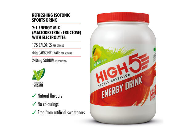 HIGH5 Energy Drink Sitrus 2.2kg, Pulver 
