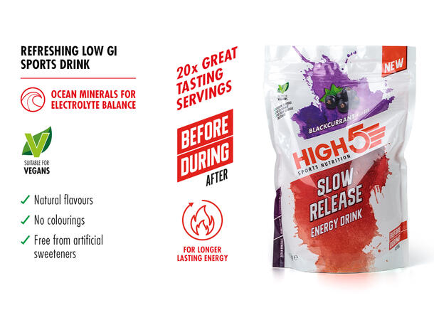 HIGH5 Energy Drink SRC Solbær 1kg, Pulver - Slow Release Carbs 