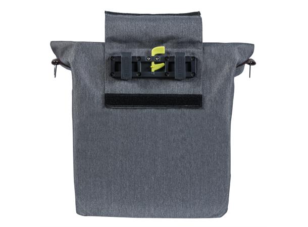 Basil City Shopper Sideveske Grå, 16 ltr, Hook On System 