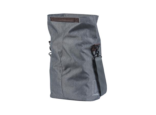 Basil City Shopper Sideveske Grå, 16 ltr, Hook On System 
