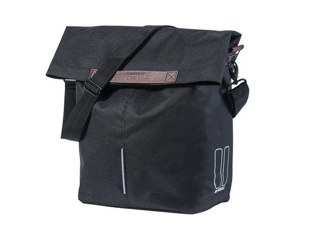 Basil City Shopper Sideveske Sort, 16 ltr, Hook On System 