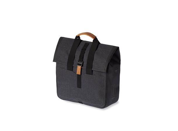 Basil Urban Dry Shopper Sideveske Mørk Grå, 20 ltr, IPX3, Hook On System 