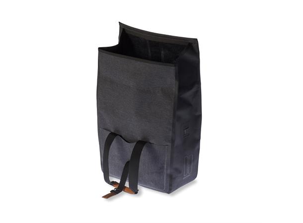 Basil Urban Dry Shopper Sideveske Mørk Grå, 20 ltr, IPX3, Hook On System 