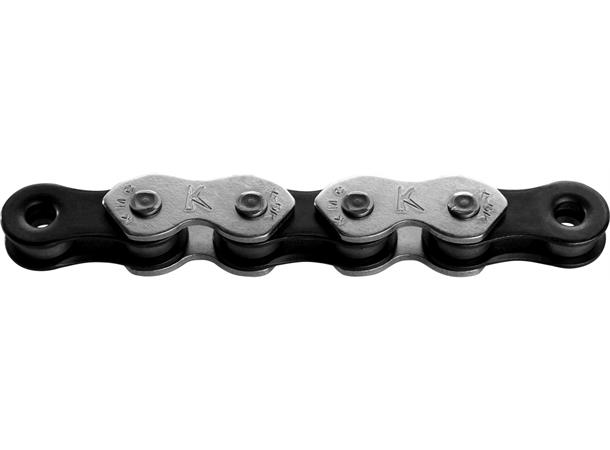 KMC K1 Wide Kjede Sølv/Sort Single, BMX/Bane, 110 ledd, 1/2" x 1/8" 