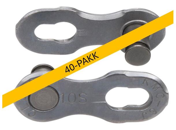 KMC MissingLink 10NR EPT Kjedelås Sølv 10-Delt, 40-pakk, 5.88mm, Rustfritt 