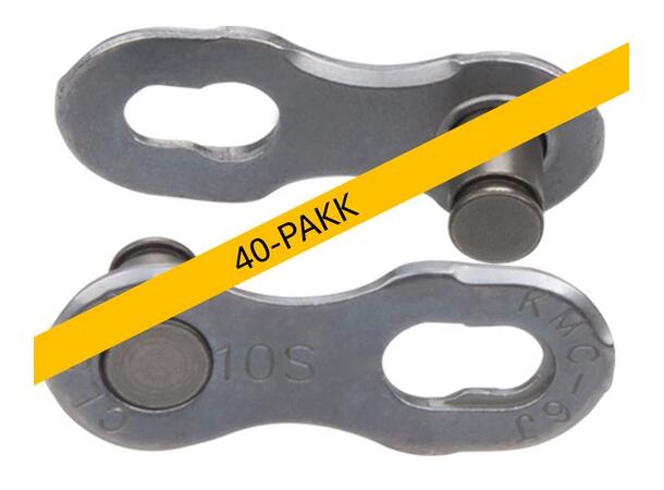 KMC MissingLink 10R EPT Kjedelås Sølv 10-Delt, 40-pakk, 5.88mm, Rustfritt 