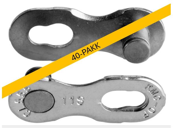 KMC MissingLink 11R EPT Kjedelås Sølv 11-Delt, 40-pakk, 5.65mm, Rustfritt 