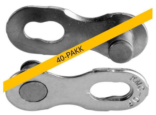 KMC MissingLink 12NR EPT Kjedelås Sølv 12-Delt, 40-pakk, 5.2mm, Rustfritt 