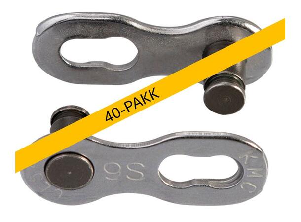 KMC MissingLink 9R EPT Kjedelås Sølv 9-Delt, 40-pakk, 6.6mm, Rustfritt 