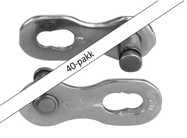 KMC MissingLink e1e8NR EPT Sølv Kjedelås Single, 7.3mm,40-Pack verksted,Rustfritt 
