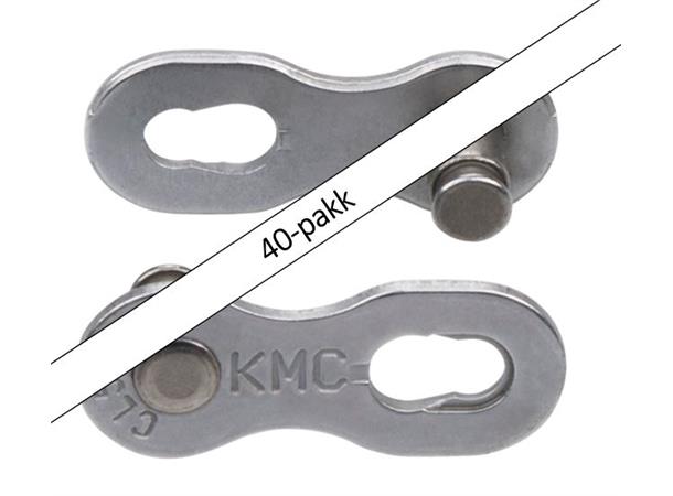 KMC MissingLink e9NR EPT Kjedelås Sølv 9-Delt, 40-pack, 6.6mm, rustfritt