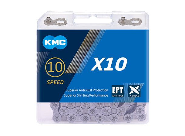 KMC X10 EPT Kjede Grå 10-Delt, 114 ledd, 5.88mm, Rustfritt 