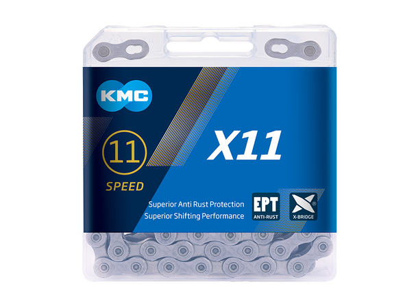 KMC X11 EPT Kjede Sølv 11-Delt, 118 ledd, 5.65mm, Rustfritt 