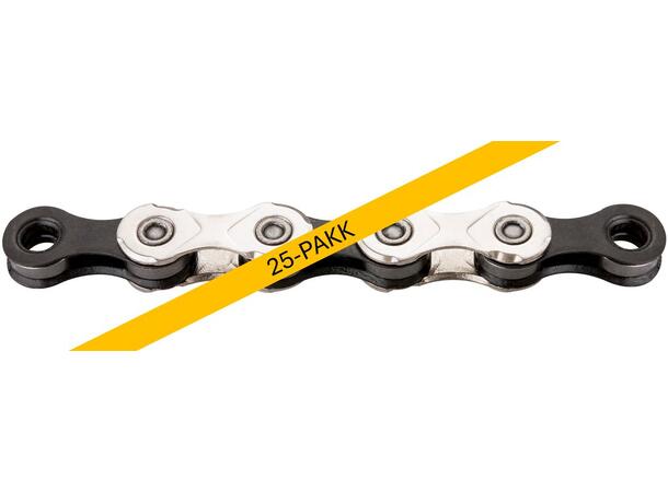 KMC X11 Kjede Sølv/Sort 11-Delt, 25x118 ledd, 5.65mm 