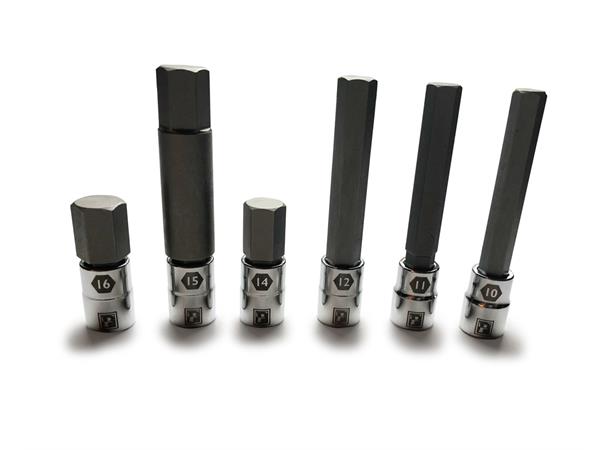 Pedro's Large Sizes Hex Bit Set 10,11,12,15mm(65mm), 14,16mm(21mm) 