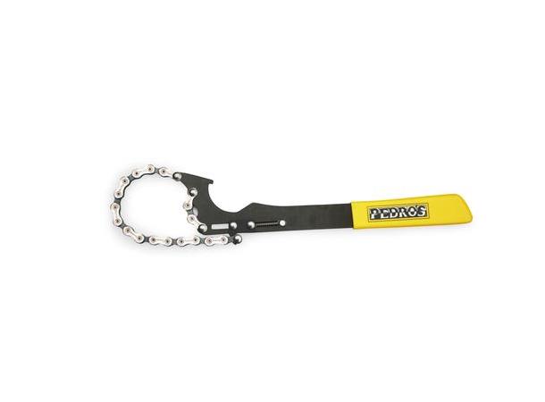 Pedro's Pro Chain Whip Kjedepisk Sort/gul, 5-12 delt, 1/2"x3/32" 