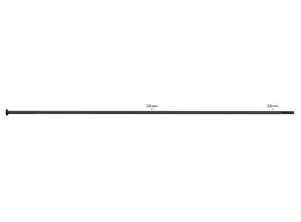 Sapim Leader 2.0 SP Sorte Eiker 256mm Straight Pull, 2.0, 100 pk 