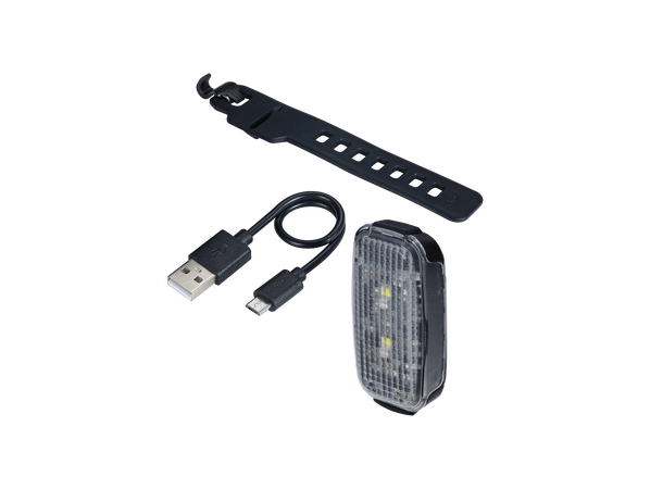 BBB SpotDuo BLS-149 Front/BakLykt Rød/hvit, LED, 20 Lumens, USB, Sort 