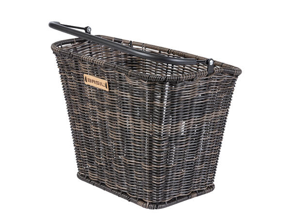Basil Bremen Rattan KF Kurv Front Grå, Flettet, 20 ltr, ink KF-plate 