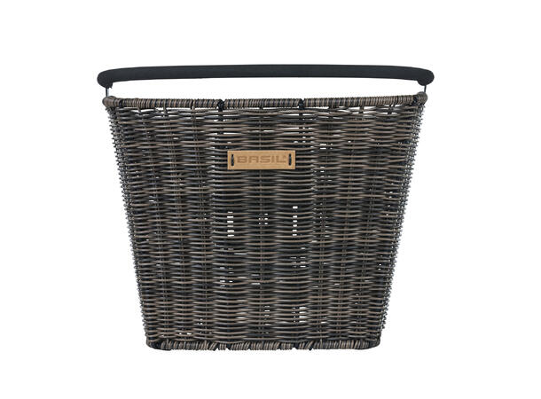 Basil Bremen Rattan KF Kurv Front Grå, Flettet, 20 ltr, ink KF-plate 