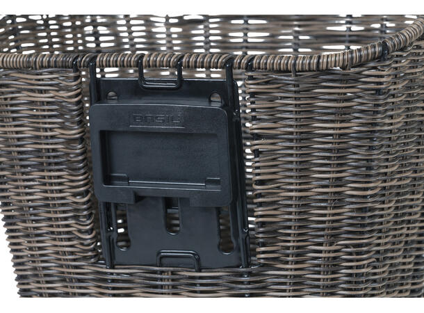 Basil Bremen Rattan KF Kurv Front Grå, Flettet, 20 ltr, ink KF-plate 