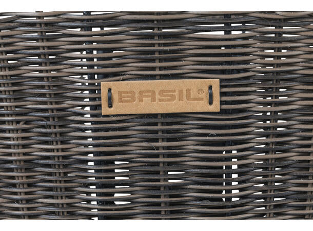 Basil Bremen Rattan KF Kurv Front Grå, Flettet, 20 ltr, ink KF-plate 