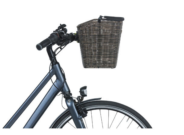 Basil Bremen Rattan KF Kurv Front Grå, Flettet, 20 ltr, ink KF-plate 