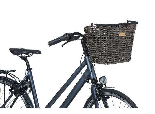 Basil Bremen Rattan KF Kurv Front Grå, Flettet, 20 ltr, ink KF-plate 