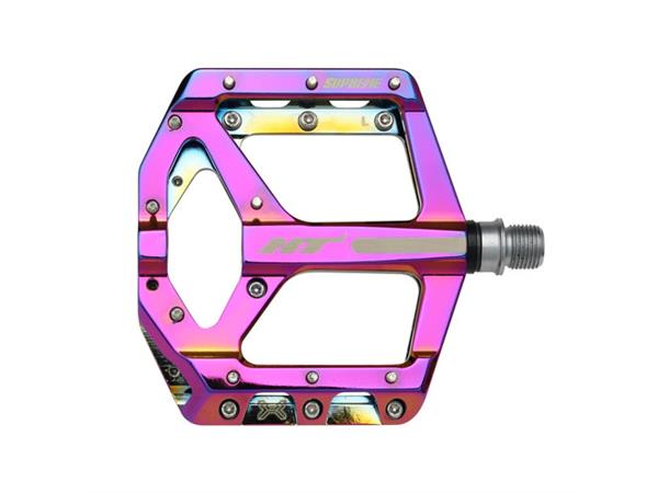 HT ANS10 Supreme Platformpedal Oil Slick Alu, 100x100x16.6mm,10-pins, 368gr 
