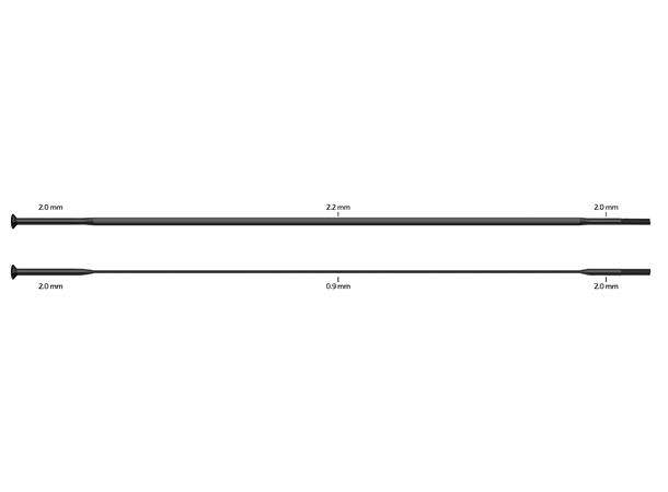 Sapim CX-Ray SP Sorte Eiker Straight Pull, 2.0/ 2.2-0.9 /2.0, 20 pk 