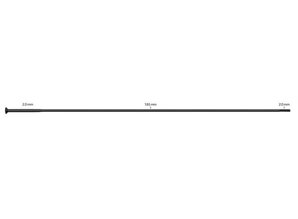 Sapim D-Light SP Sorte Eiker Straight Pull, 2.0/1.65/2.0, 100 pk 