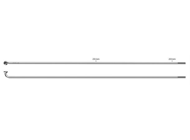 Sapim Leader 2.0  Sølv Eiker J-bend, 2.0, 100 pk 